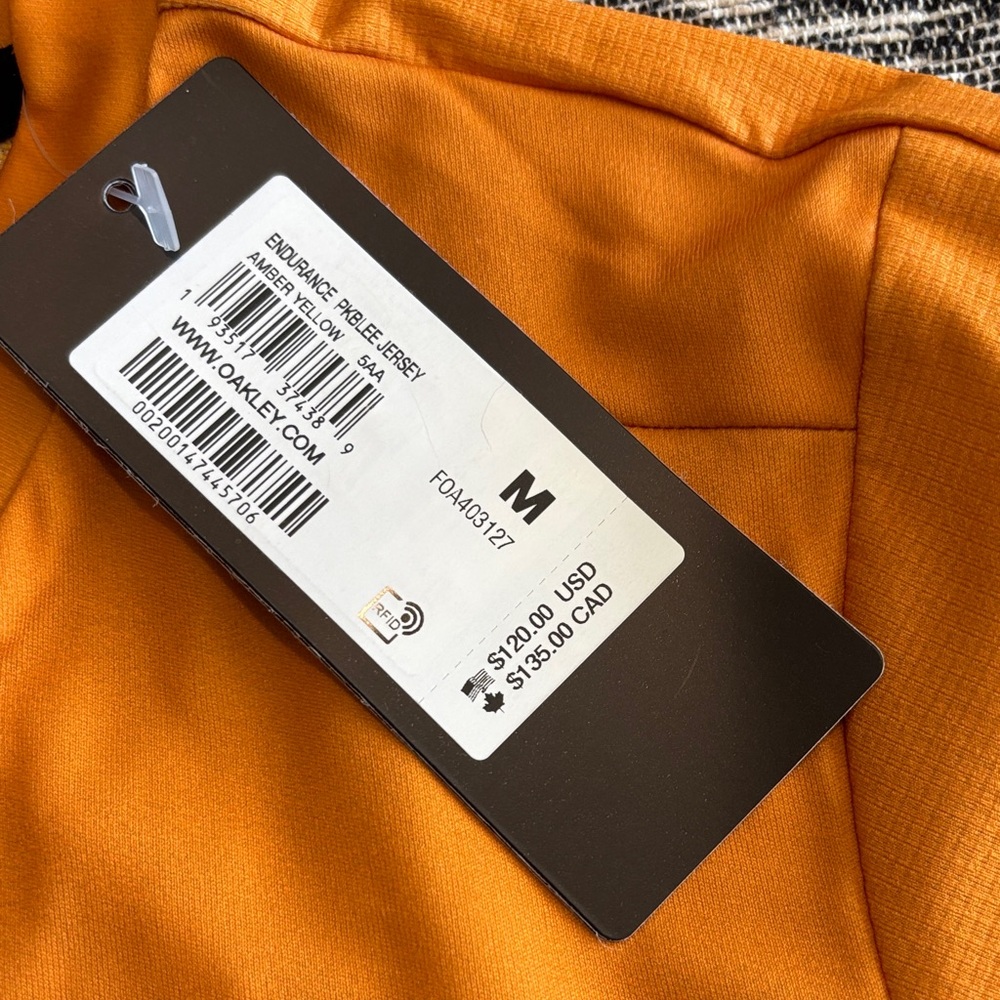 Oakley Men's Vibrant Orange endurance biking jersey jacket zip up - Picture 2 of 6